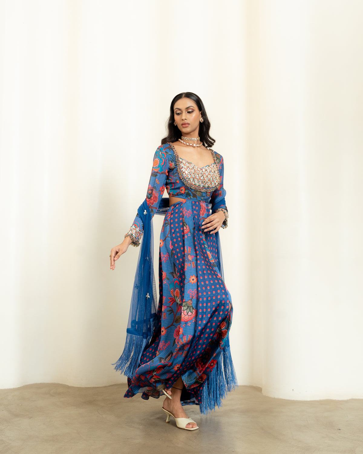 BLUE CUT OUT ANARKALI
