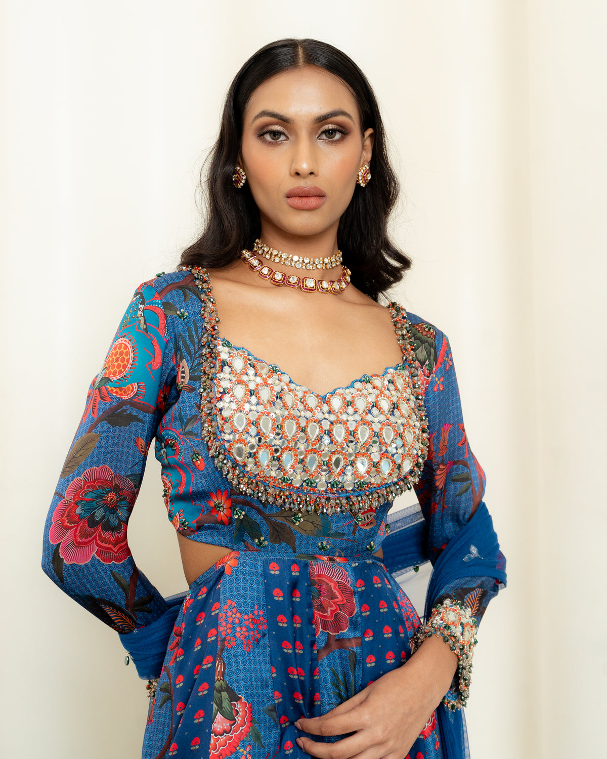 BLUE CUT OUT ANARKALI