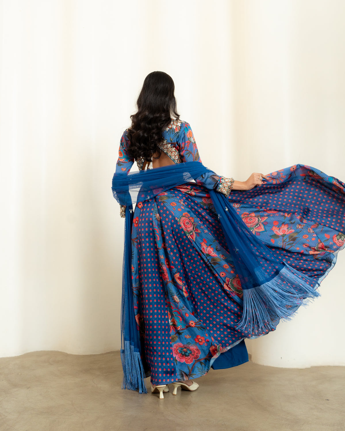 BLUE CUT OUT ANARKALI