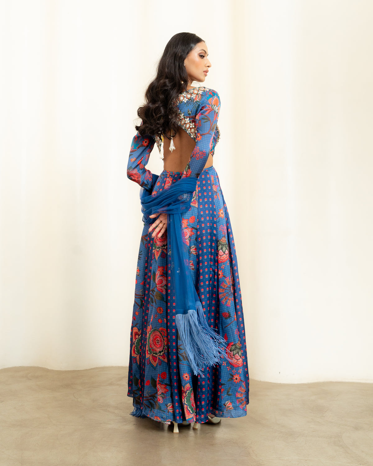 BLUE CUT OUT ANARKALI