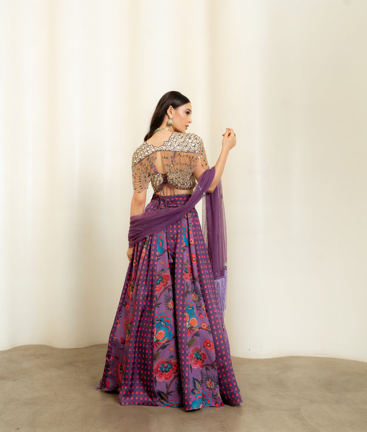PURPLE MULTI PANEL LEHENGA
