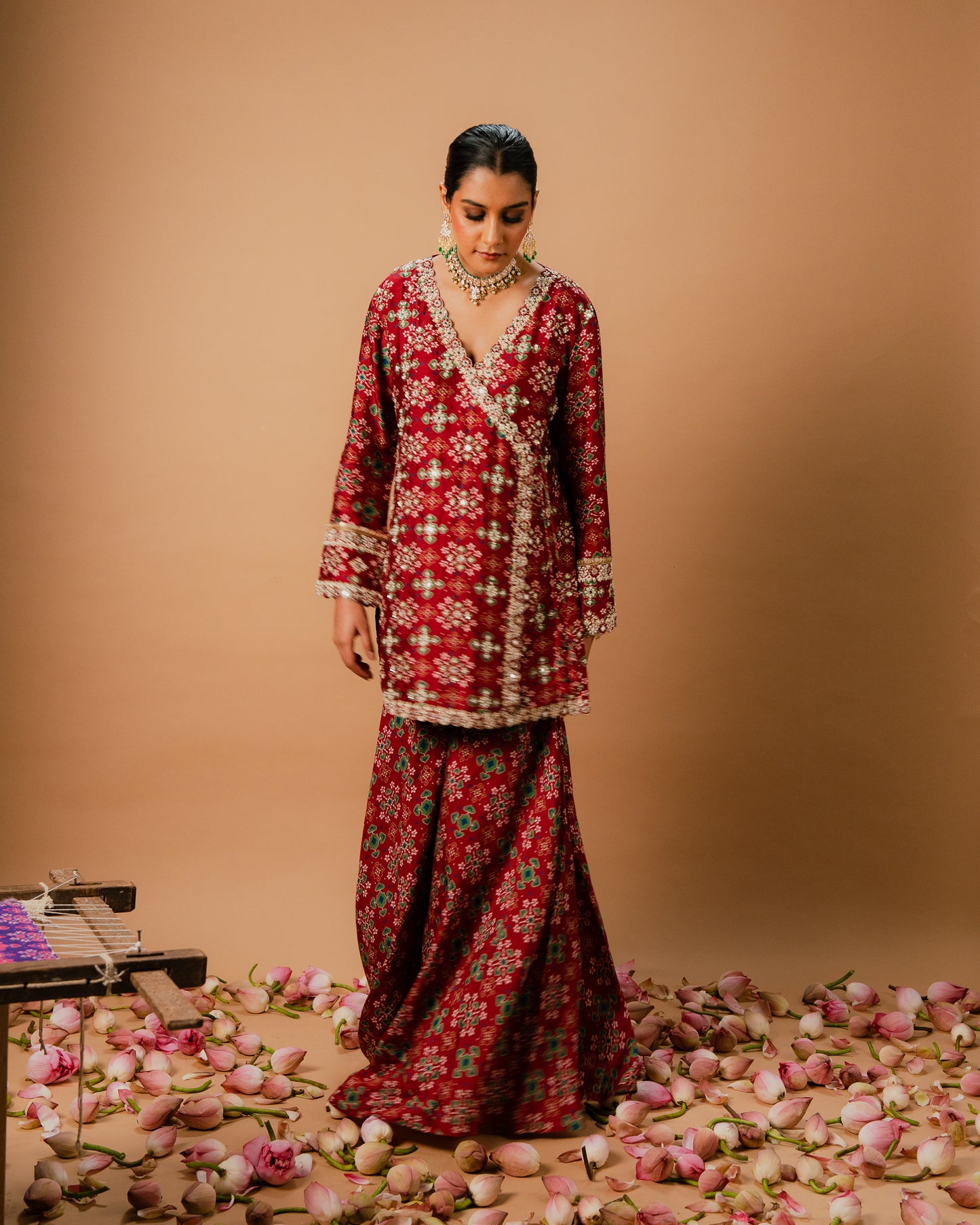 EMBROIDERED SHARARA SET