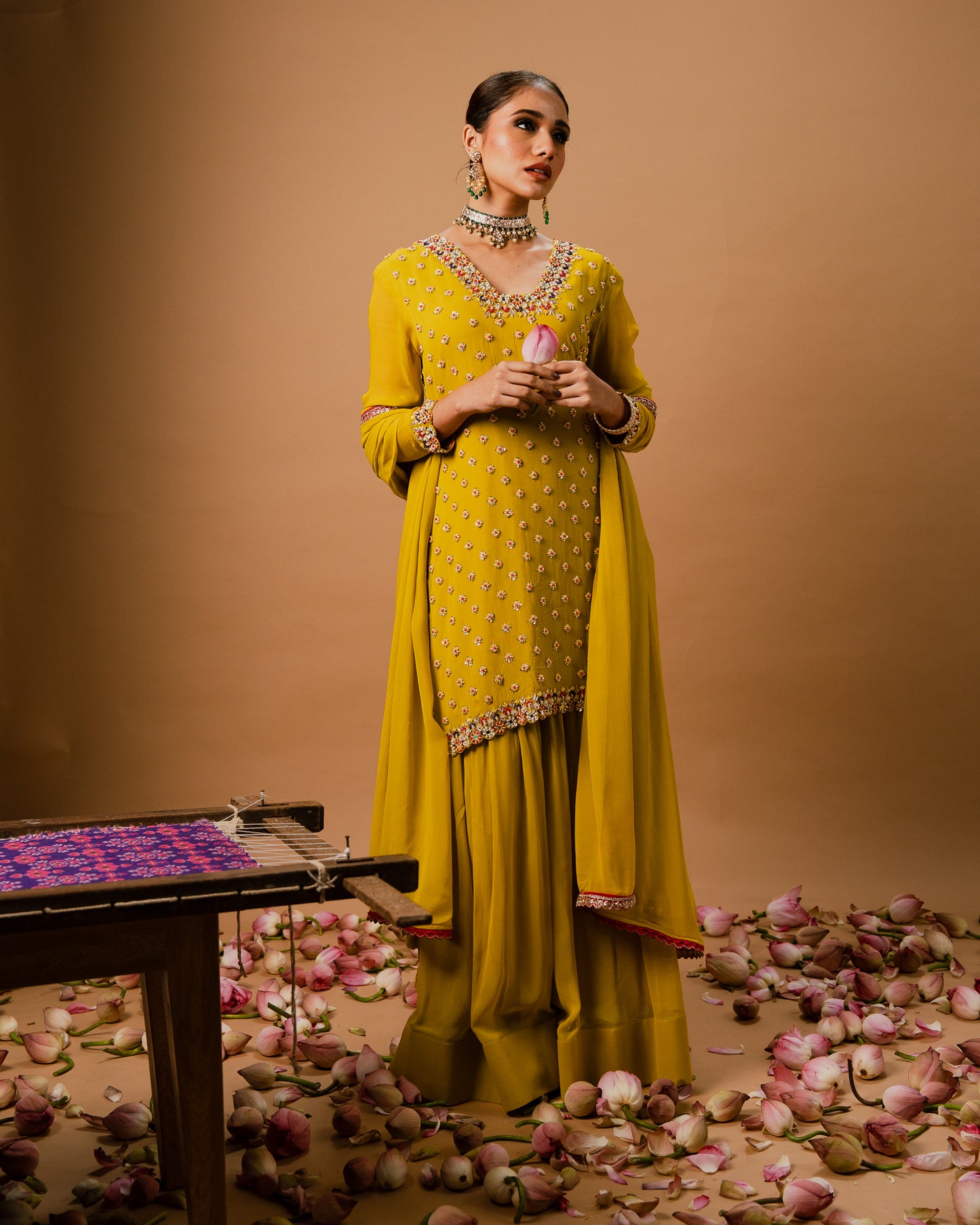 EMBROIDERED SHARARA SET