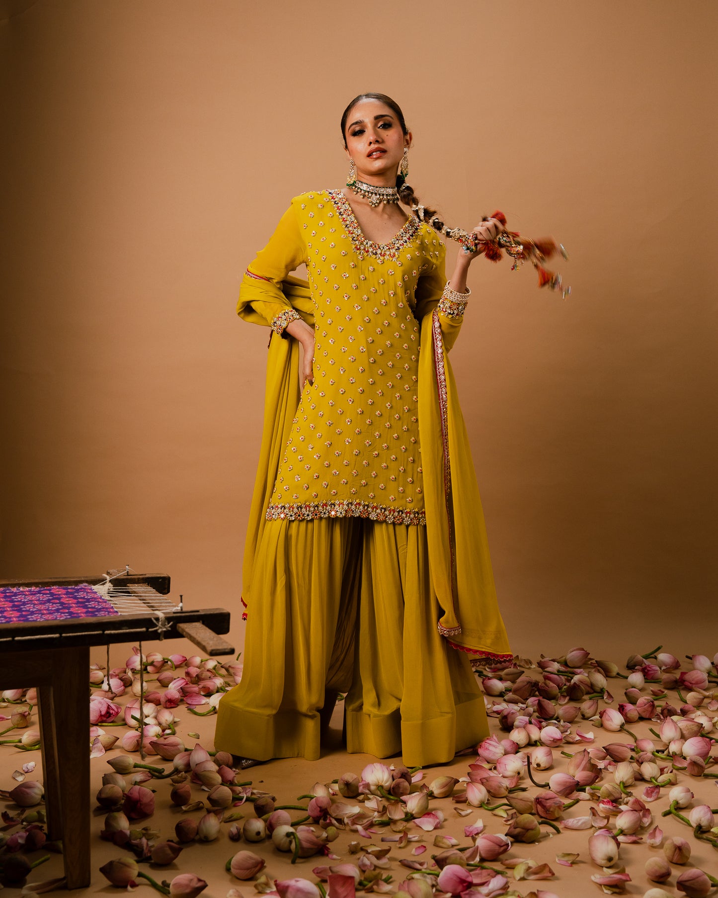 EMBROIDERED SHARARA SET