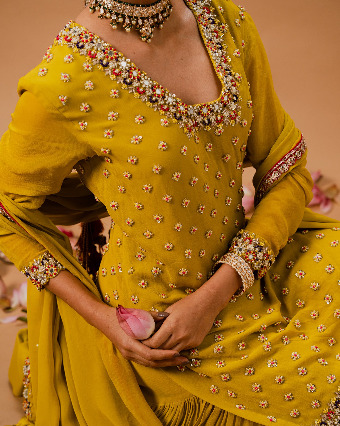 EMBROIDERED SHARARA SET