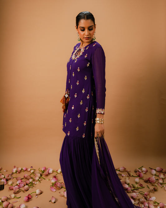 EMBROIDERED SHARARA SET