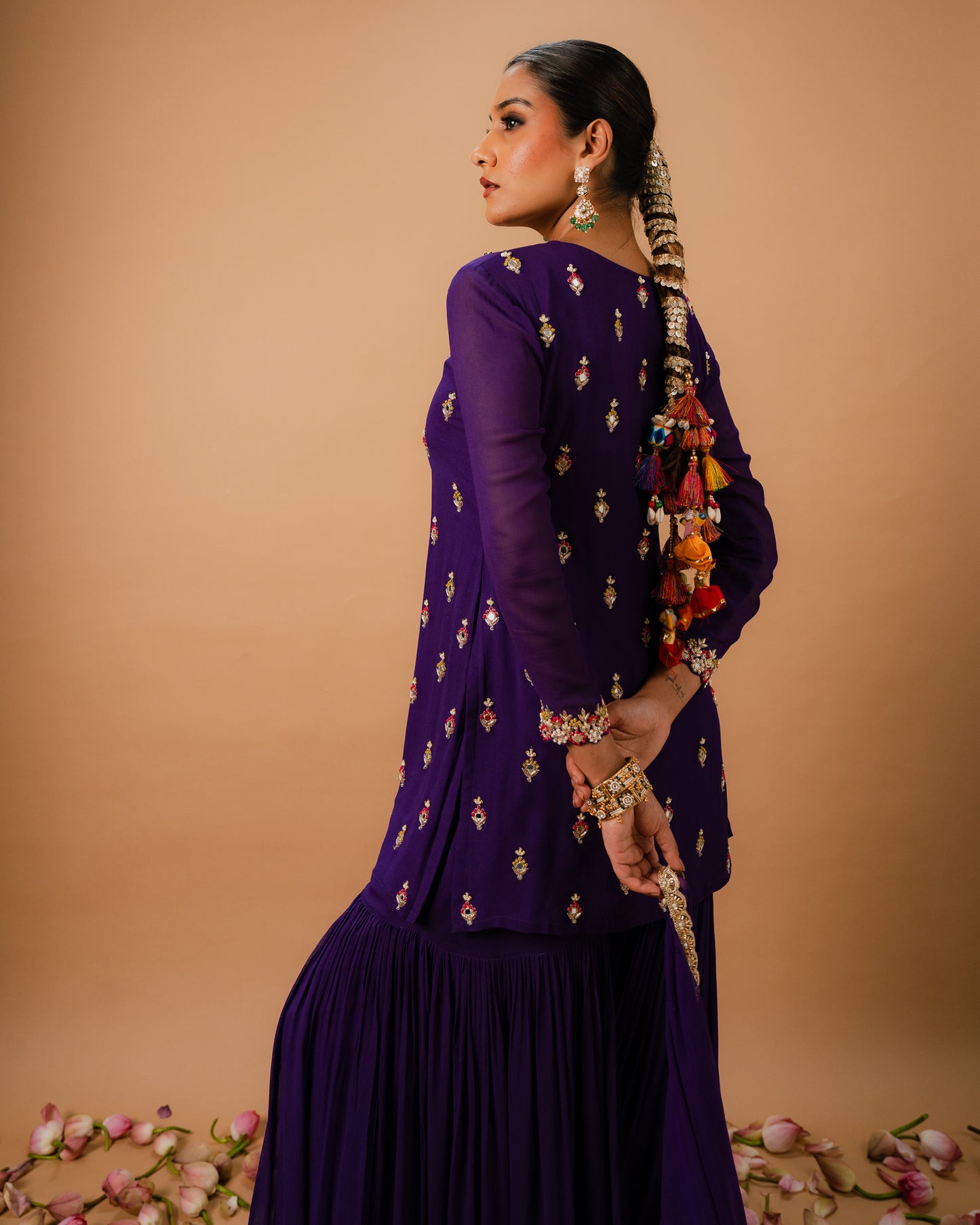 EMBROIDERED SHARARA SET