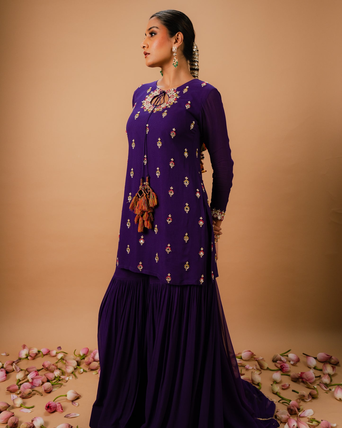 EMBROIDERED SHARARA SET
