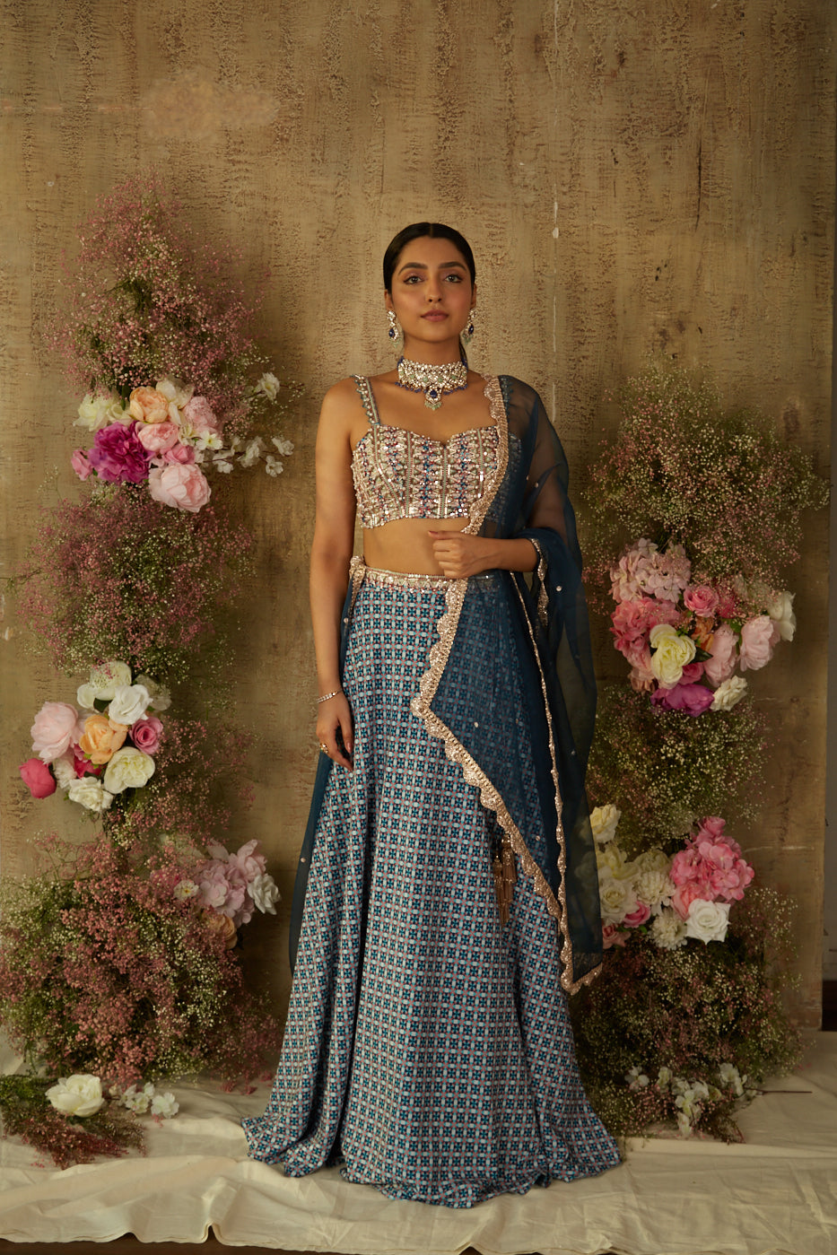 BLUE PRINT LEHENGA SET